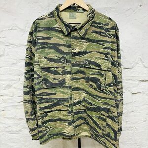 Vintage Tiger Stripe Jungle Camo Combat 80s 90s Coat Army Field Jacket Utility